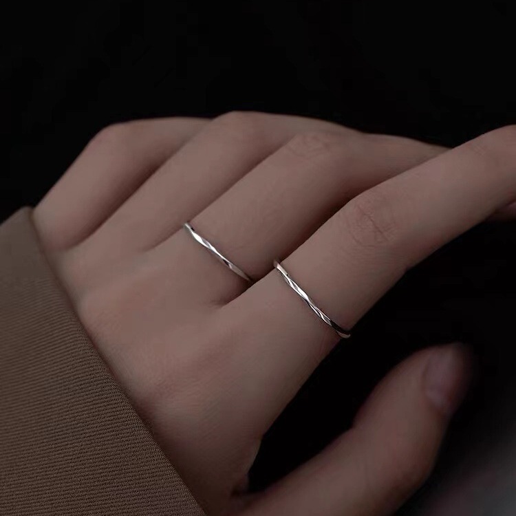 925 silver-plated plain ring niche design index finger ring simple cold style ring all-match jewelry