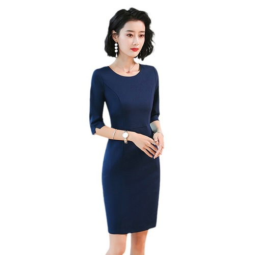 Professional dress, beauty salon workwear, real estate, jewelry store uniform, spring and autumn slimming temperament bustle skirt