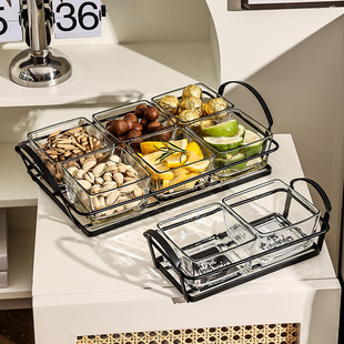 Creative Glass Snack Dish High Color Value Small Dish Set Household Simple Style Dried Fruit Dish Source Factory