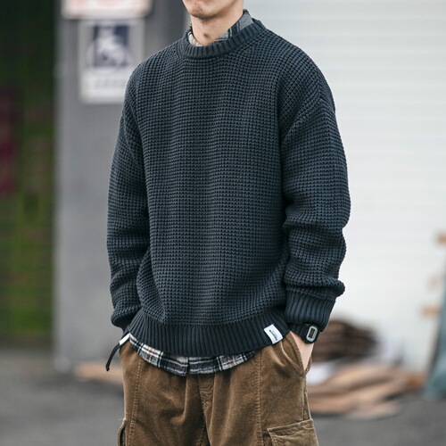 Heavyweight 800g winter sweater, men's thick sweater, Korean style, fashionable loose solid color casual interior couple's coat