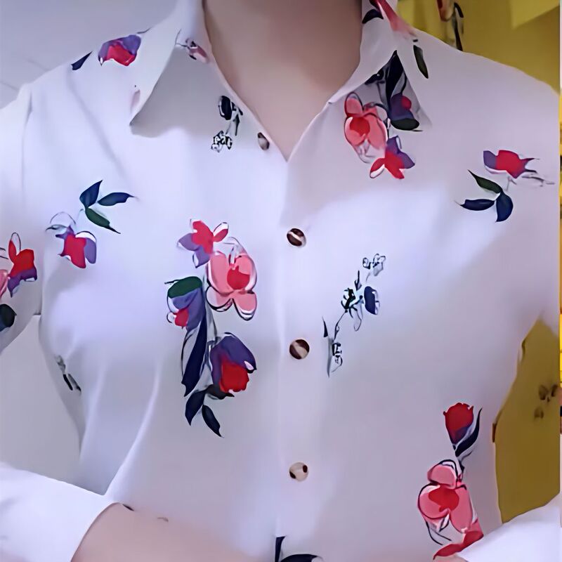 春秋新款洋气翻领衬衫中年妈妈装时尚宽松显瘦长袖上衣女|undefined