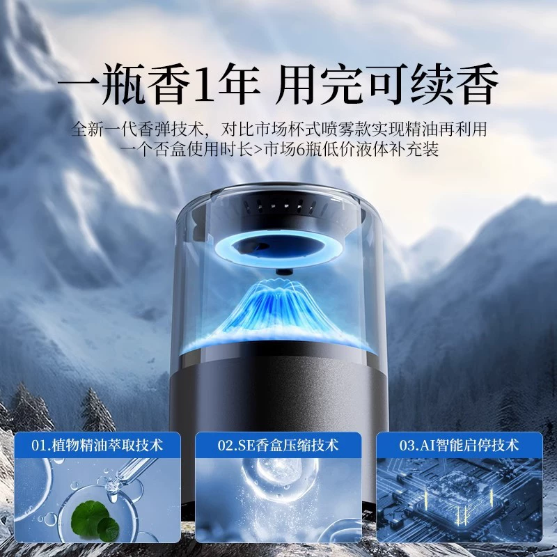 Smart wireless ultrasonic aroma diffuser for auto, aromatherapy, spray, perfume