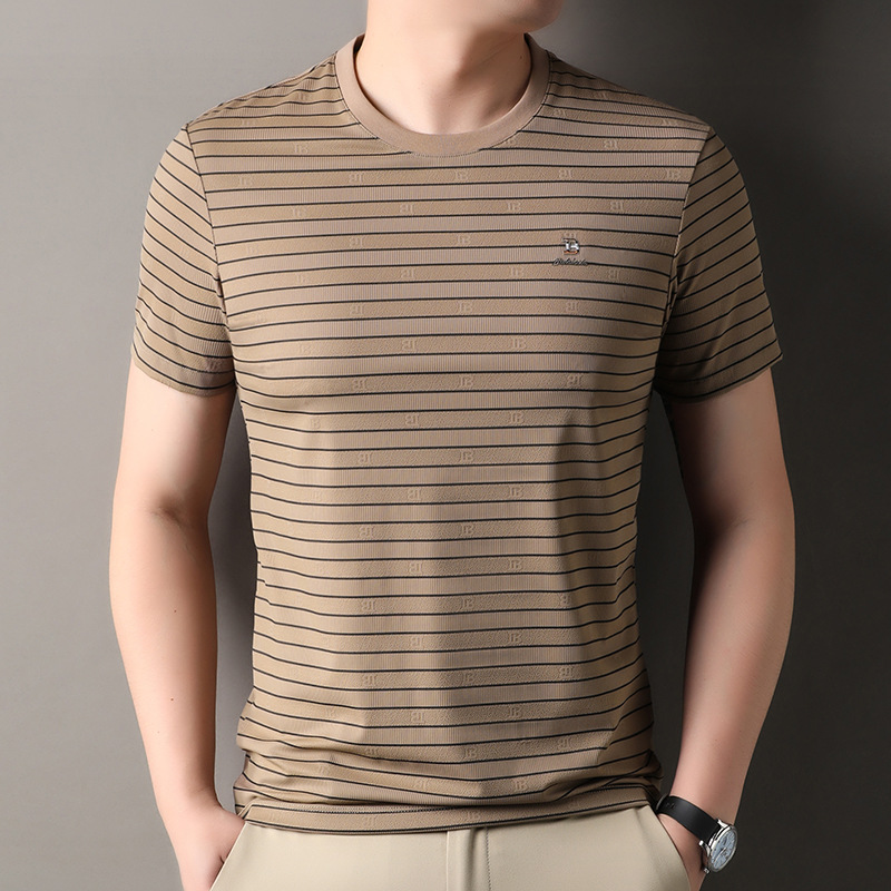 Silk silky summer thin fashionable breathable short sleeve T-shirt…