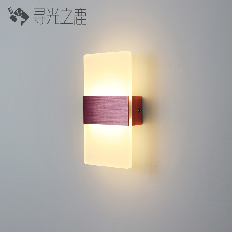 Lámpara de pared de acrílico LED simple lámpara de noche dormitorio salón Hotel pasillo LED iluminación de ingeniería