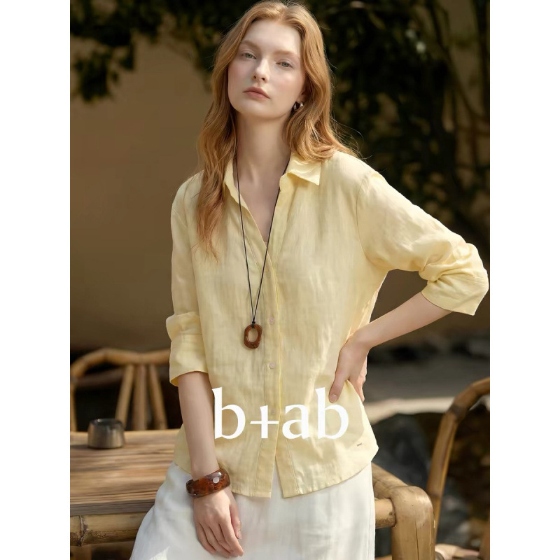 Minimalist Style Light Yellow Waffle Shirt for Women 2026 Spring/Summer New Loose V-Neck Button-Up Top Minimalist Style Light Yellow Waffle Shirt for Women 2026 Spring/Summer New Loose V-Neck Button-Up Top
