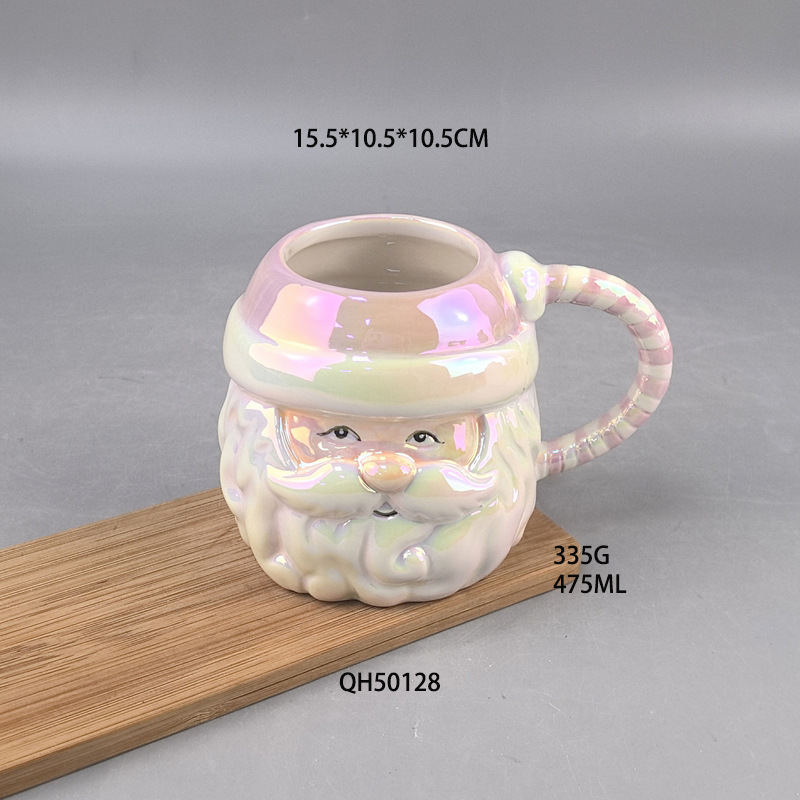 Taza de cerámica de hombre de jengibre navideño cuidadosamente seleccionada, taza de árbol de Navidad de cerámica, taza de galletas de cerámica, taza de agua de cerámica