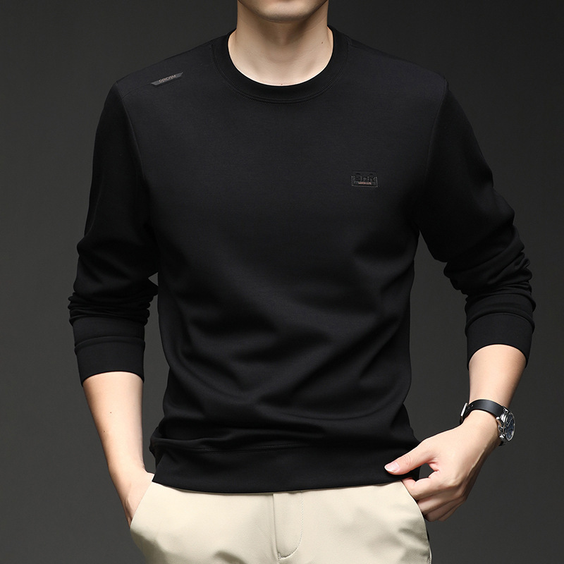 Autumn New Fashion Stylish Youth Round Neck Versatile Sweatshirt Korean Version Trendy Simple Casual Long-Sleeve T-Shirt for Men