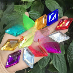 25X42mm 大型菱形二穴平底アクリルドリル DIY 手芸アニメーション衣類アクセサリー