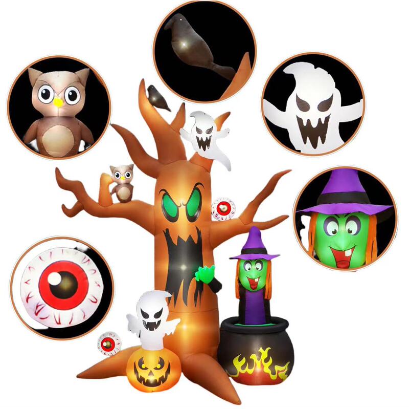 クロスボーダー热い贩売ハロウィーンゴーストツリー魔女幽霊カラスブラッドビーズインフレータブル空気モデル屋外ホラー装饰|undefined