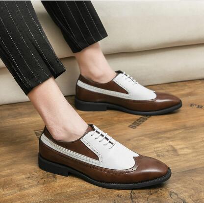 Zapatos de cuero transfronterizos de primavera de moda Oxford Bloc zapatos de cuero para hombres de gran tamaño zapatos de oficina para hombres