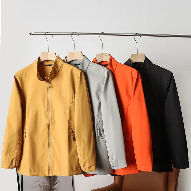 Lightweight Spring and Autumn Outdoor Soft Shell Windproof and Water-Repellent Jacket Workwear Stand Collar Jacket