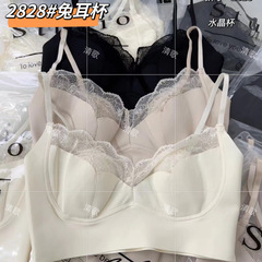 Clothes hanger pure French thin lace bra bra suspender sexy beautiful back without steel ring gathering underwear women's bra