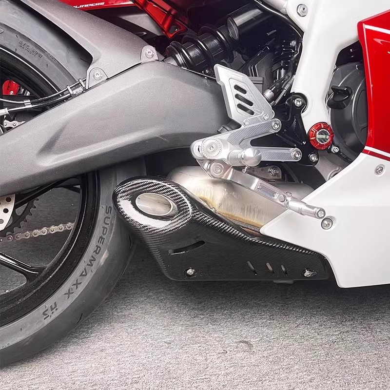 Kaiyue 450Rr Carbon Fiber Motorcycle Exhaust Pipe Cover Heat Insulation Board Anti-Scalding Protective Shell Tail Section Modification Parts