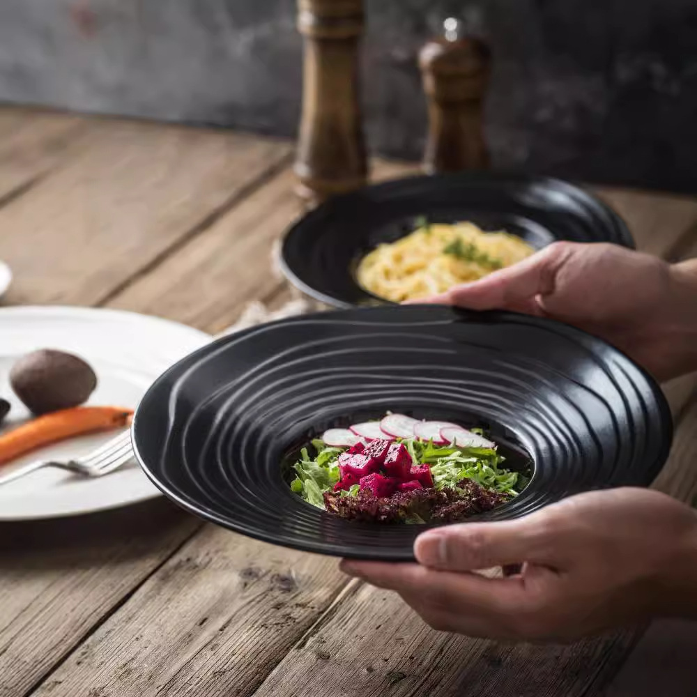 Hogar creativo plato de comida occidental filete plato plano pasta sombrero de paja plato de restaurante plato especial Hotel vajilla plato porcelana