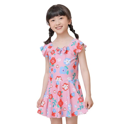Children's swimsuit, new style one-piece or two-piece dresses for girls, middle and large children, sun protection swimsuit, training swimsuit set