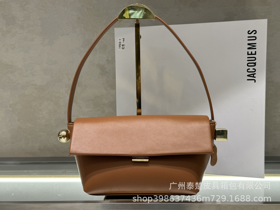 2025 New Genuine Leather Small Square Bag For Women Fashion Versatile Shoulder Handbag Minimalist Metal Ball Underarm Bag - Thumbnail 7