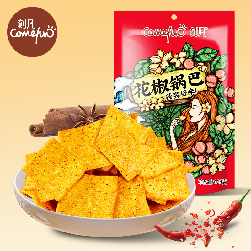 Cruvan Sichuan Peppercorn Crisps 108g Spicy Craving Famous Internet Snack Small Packaging Hot & Spicy Leisure Food