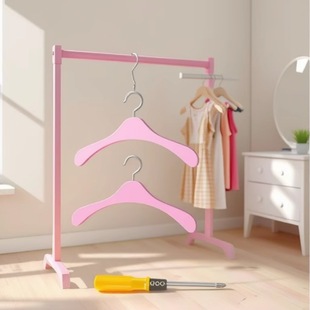 Clothes Rack for Cotton Dolls Girl Dolls, Wooden Clothes Rack, Mini Clothes Rack, Wardrobe Furniture Attachment