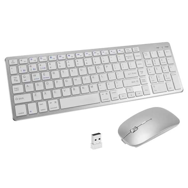 Three-mode two-zone keyboard and mouse set [silver white]