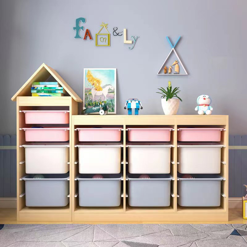 Solid Wood Children's Storage Cabinet Kindergarten Locker Shuffat Locker