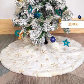 银色雪花诞树裙小红书圣诞树裙圣诞装饰毯圣诞树装饰品亮片裙源头