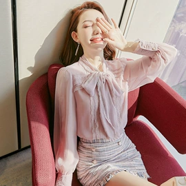 蕾丝衫雪纺衫;半身裙;时尚休闲套装