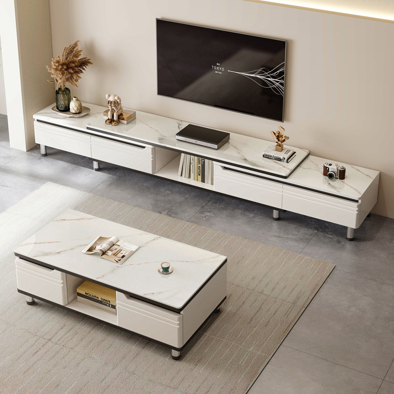 TV gabinete simple moderno pequeño apartamento sala de estar hogar TV gabinete de roca placa piso gabinete mesa de té TV gabinete combinación