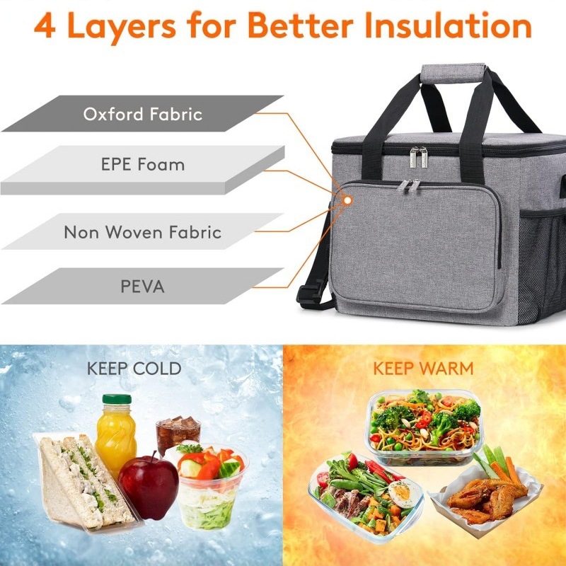 Foldable cooled hermetic handheld thermos for camping, for import