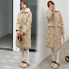 羽绒棉服女士2021冬季新款韩版港风中长款过膝加厚保暖夹棉外套