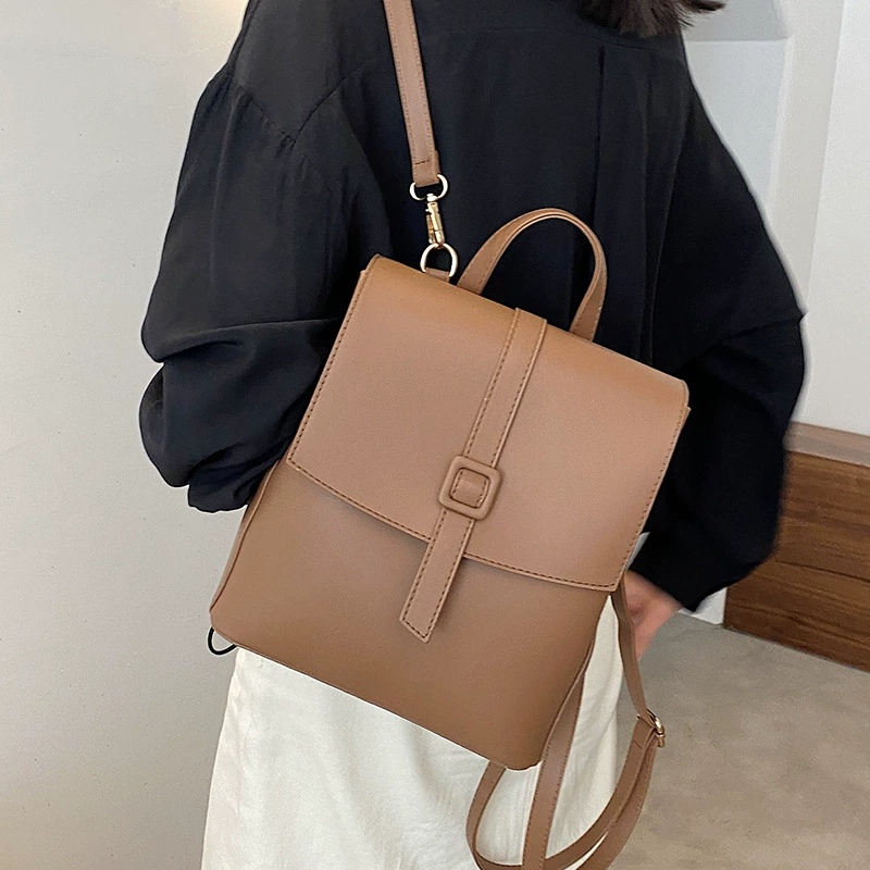 Retro backpack, summer capacious shoulder bag, high-quality style