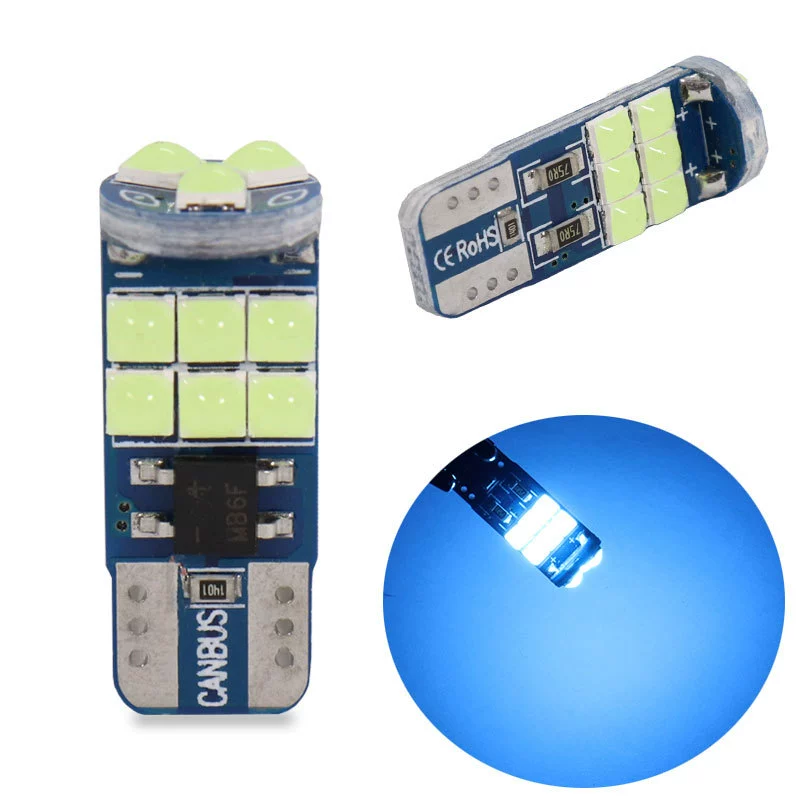 Автомобильный светодиодный индикатор ширины T10 3030 15SMD, индикатор высокой яркости, парковочный светильник W5W, освещение номерного знака для чтения