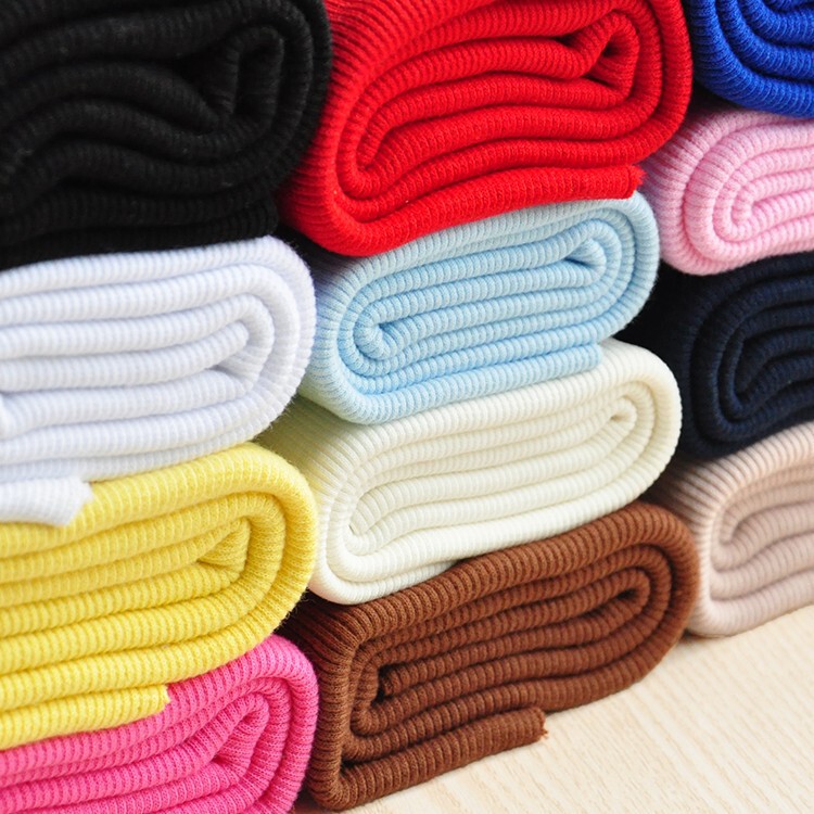 Cotton Stretch Ribbed Hem Cuffs Neckline Fabric Sweatshirt Ribbed Maternity Baby Pants Hem Knitted Fabric