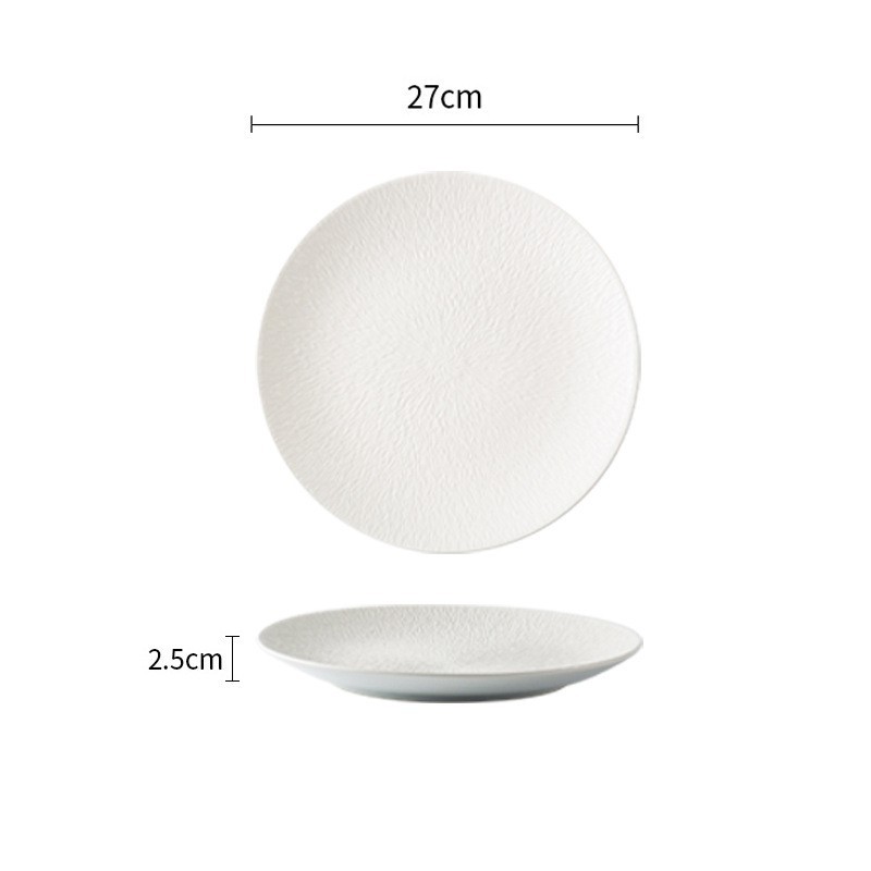 암석 얕은 접시 흰색 27cm