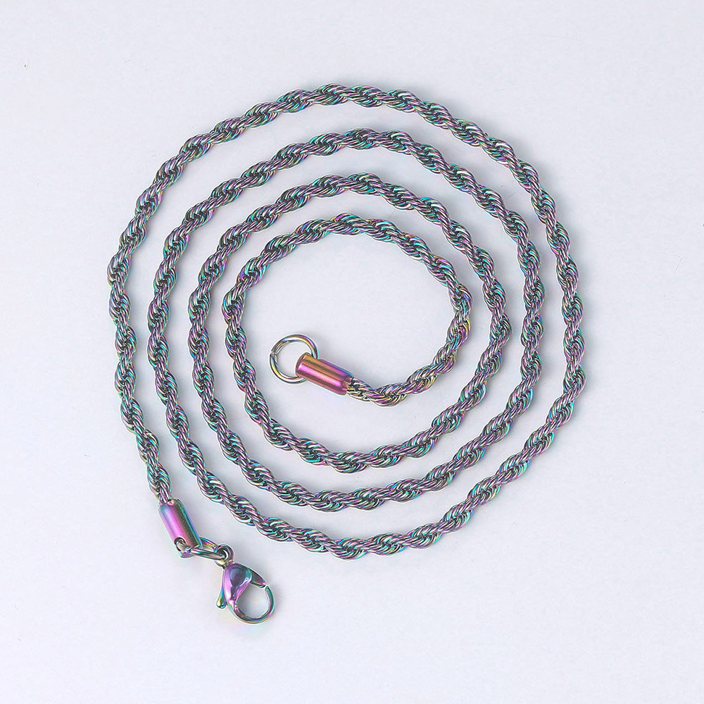 Waves Pattern Men'S Gender Hip-hop Waves Stainless Steel Plating Men's Necklace