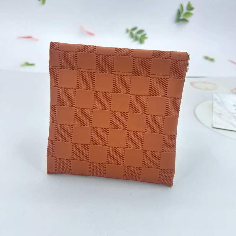 破片収納袋自動開閉口レザーワイヤー口紅ミニ収納袋シンプルでファッショナブルなポータブル小銭入れ|undefined