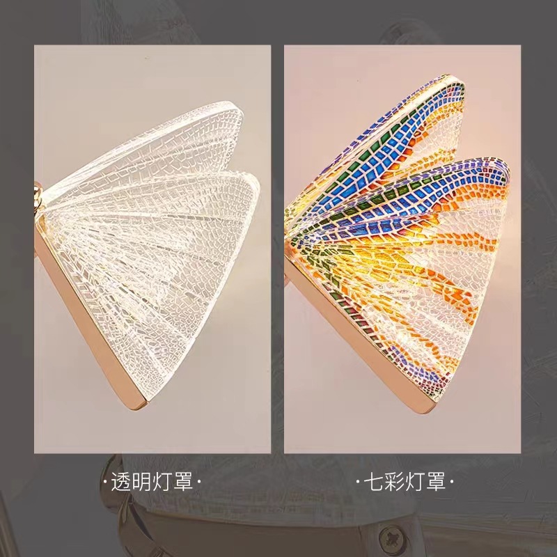 Diseño de una serie de luces de pared de fondo de dormitorio de diseño de iluminación moderna transfronteriza diseño de fondo mariposa