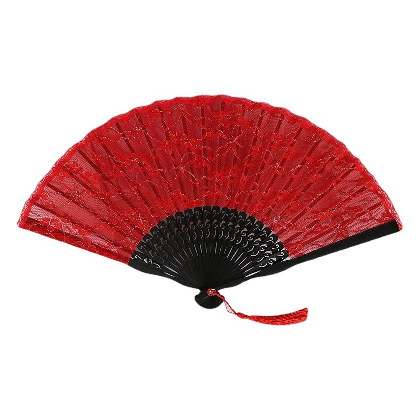 Ventilador plegable de estilo japonés ventilador de encaje hueco ventilador antiguo de estilo chino al por mayor VENTILADOR DE Cheongsam ventilador de pasarela de escenario ventilador de estilo europeo