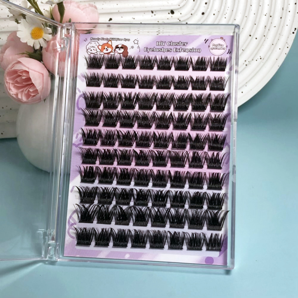 Serie de pestañas postizas transfronterizas Libro de pestañas de comercio exterior Pestañas postizas en inglés completas Pestañas postizas de gran capacidad, pelo segmentado de un solo racimo