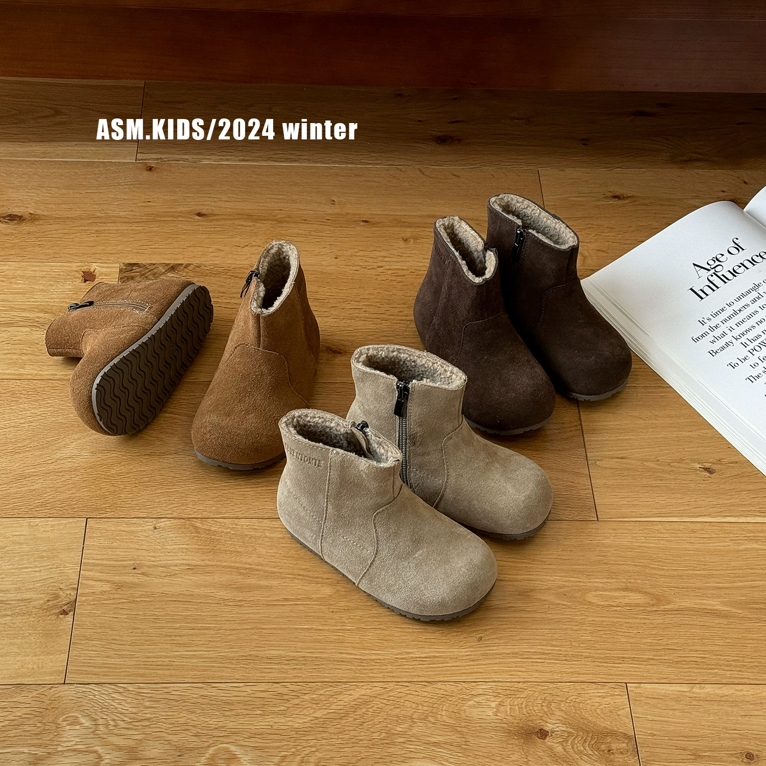 Ai Shang Meng Детская обувь 2024 Зимняя новая детская кожа плюс бархатные кожаные сапоги