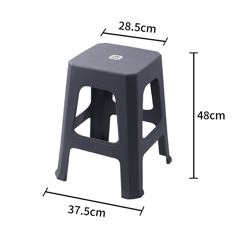 Taburete de plástico al por mayor engrosado para el hogar, silla de plástico nórdica simple y de alta gama para el hogar, banco de taburete cuadrado duradero