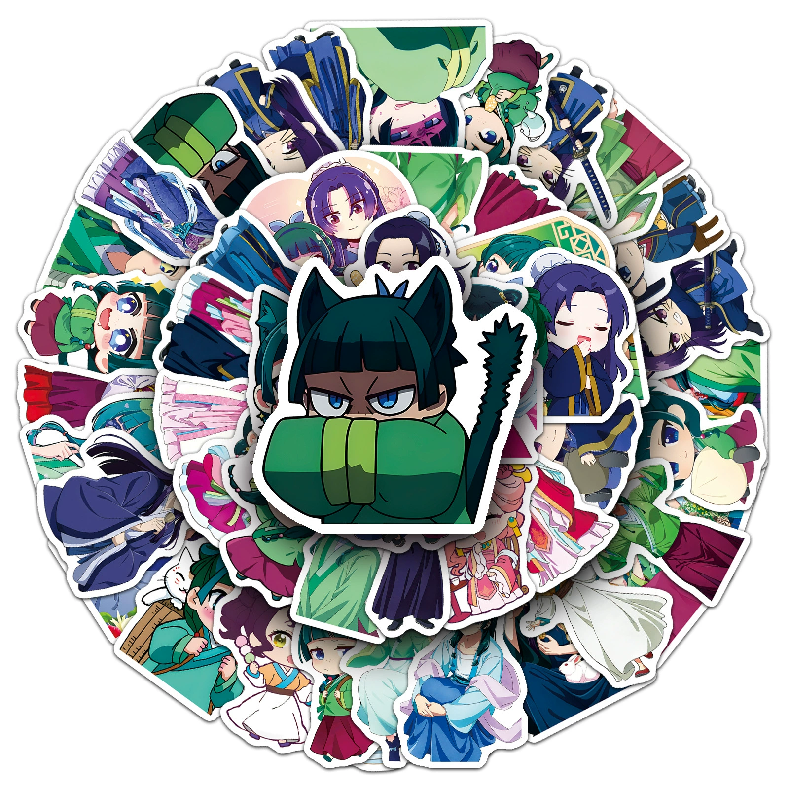 50 Medicine House Girl’s Whispering Stickers Cartoon Japanese Comic Cat Character Peripheral Decoration Notebook Stickers