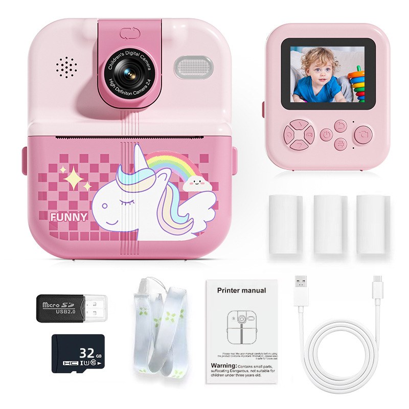 La nueva cámara para niños transfronteriza Polaroid puede tomar fotos e imprimir dibujos animados digital mini X2 HD fábrica de origen de cámara dual