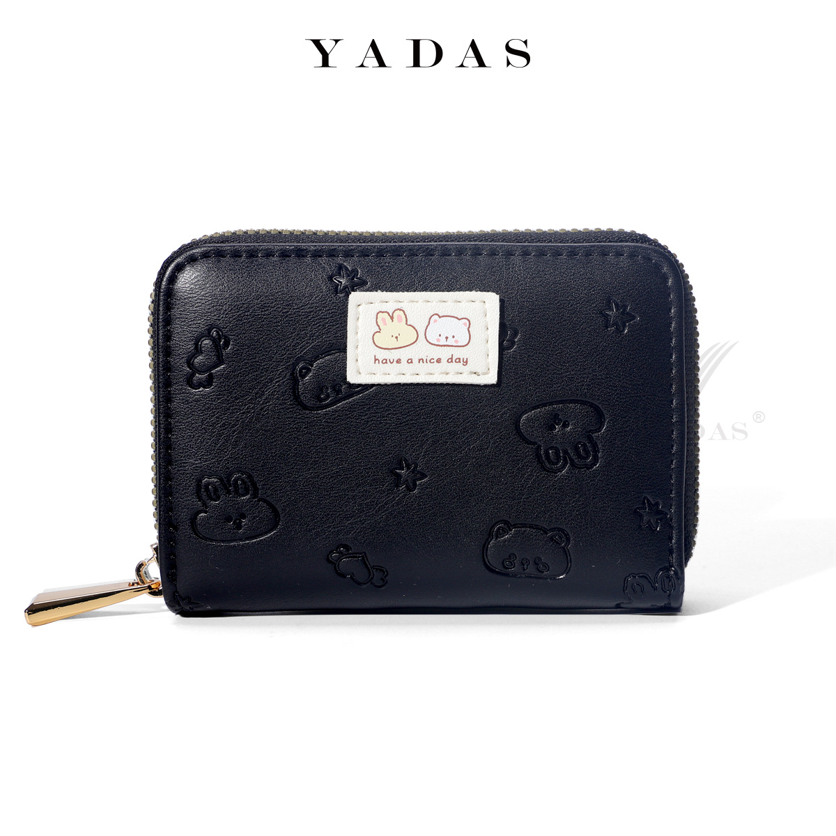 YADAS nueva cremallera mini moda oso conejo encantador relieve multi-cartón órgano damas PU piel bolsa de tarjetas al por mayor