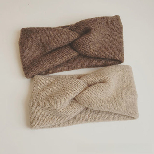 Face Wash Hair Band Female Influencer Autumn Winter Outdoor Simple Hair Tie Headwear Woolen Hair Band Korean Wide Postpartum Head Scarf