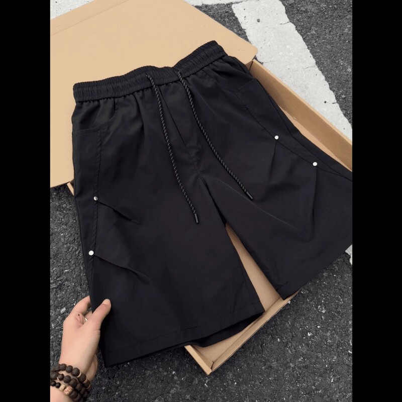 American-Style Rivet Patchwork Quick-Dry Shorts for Men, Summer Sports Casual Five-Point Pants, Trendy Cool Loose Basketball Shorts
