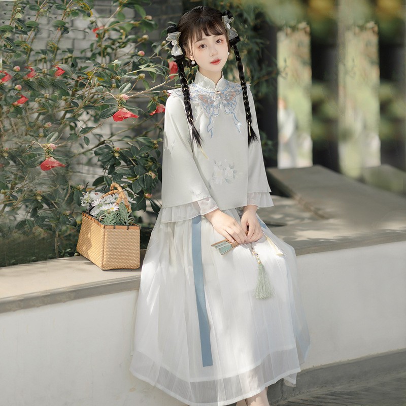 Diseño original lluvia ligera estilo chino mejorado elementos han han ropa de mujer nuevo conjunto chino 8615