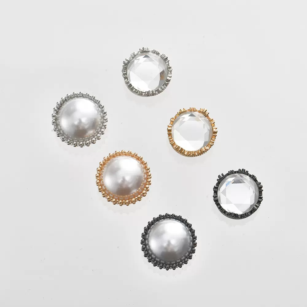 跨境立体珍珠袖扣装饰扣时尚百搭个性韩版衣领扣显气质衬衫扣批发