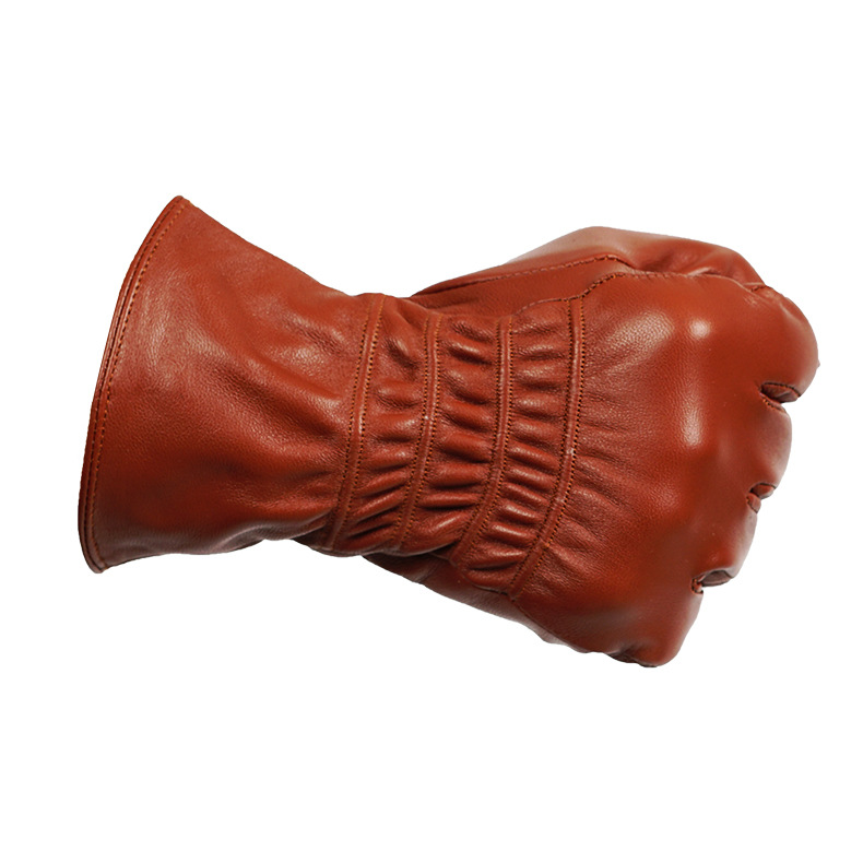 跨境滑雪手套冬季女女士皮手套真皮羊皮保暖户外骑行小山羊皮