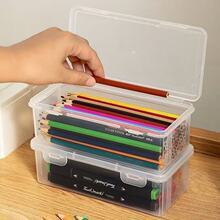 Pencil Storage Box Large Capacity Transparent Stationery Storage Box Pen Holder Colored Lead Kidsren's Crayon Painting Sketch Pen Bag