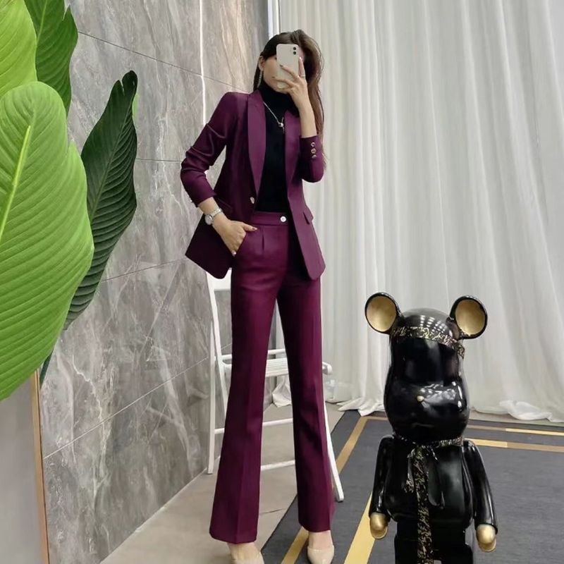 职业西装套装女秋冬季新款时尚气质小西服正装白领经理工作服外套|undefined